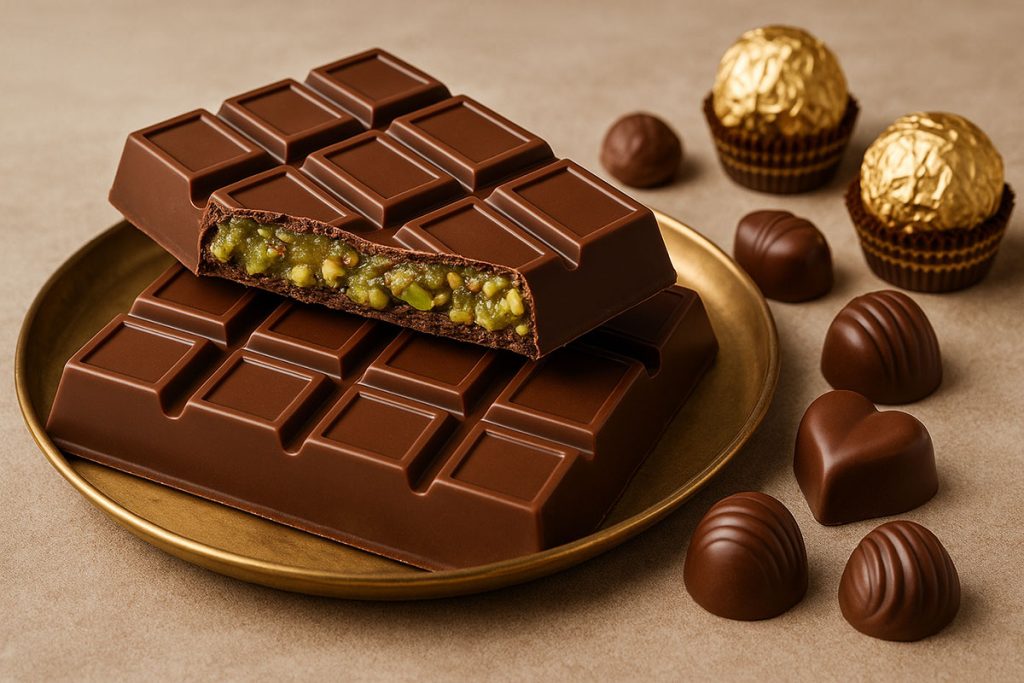 Nu doar un desert, ci o experiență: ciocolata Dubai impresionează înainte chiar de a fi desfăcută.